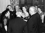 Doris Duke at an event in the Rare Book Room in 1949